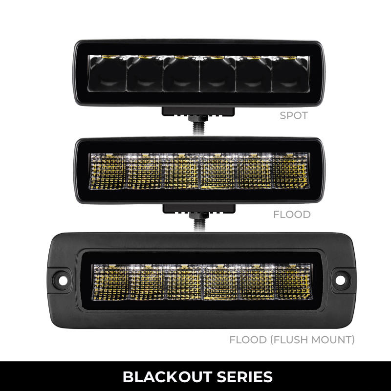 Go Rhino Xplor Blackout Series Sixline LED Flood Light Kit (Flush Mount) - Blk (Pair) thumbnail 8