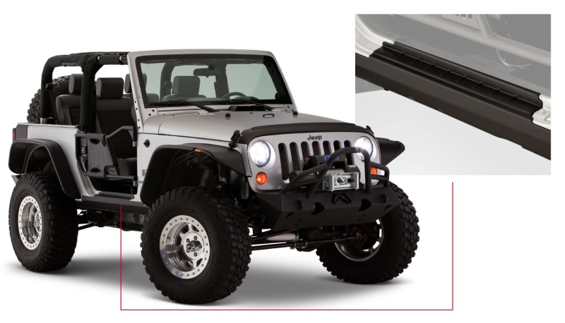07-18 Jeep Wrangler Trail Armor Rocker Panel and Sill Plate Cover - Black - Image 2