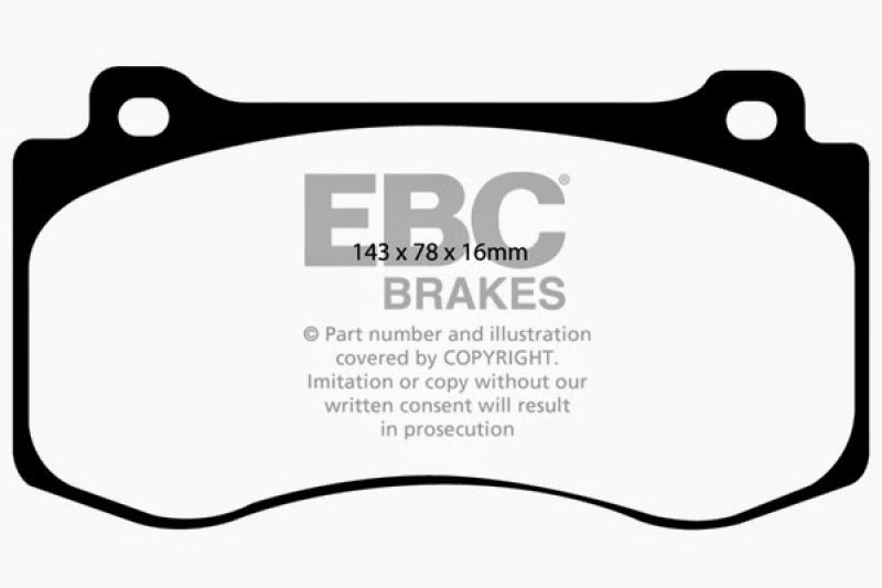 EBC 05-10 Chrysler 300C 6.1 SRT8 Redstuff Front Brake Pads thumbnail 5