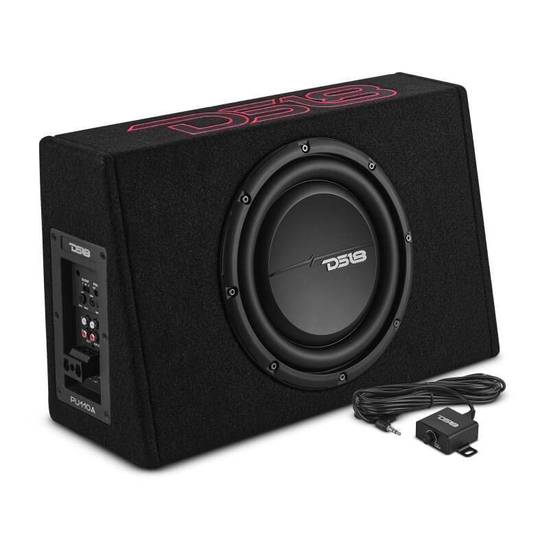 DS18 Single 10in Shallow Enclosure w/ Subwoofer 350 Watts RMS Sealed Black Carpet Amplified thumbnail 8