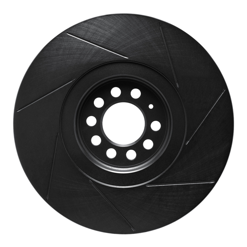 R1 04-06 Volkswagen Golf Left Front Slotted Black Brake Rotor
