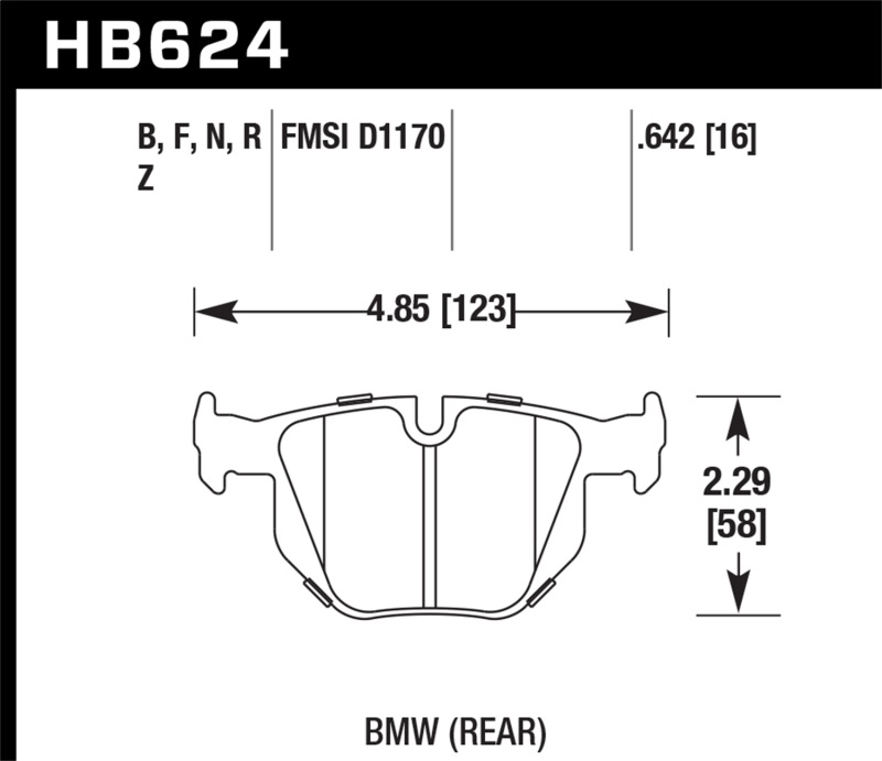 Hawk 06 BMW 330i/330xi / 07-09 335i / 07-08 335xi / 09 335d / 08-09 328i HPS Street Rear Brake Pads thumbnail 4