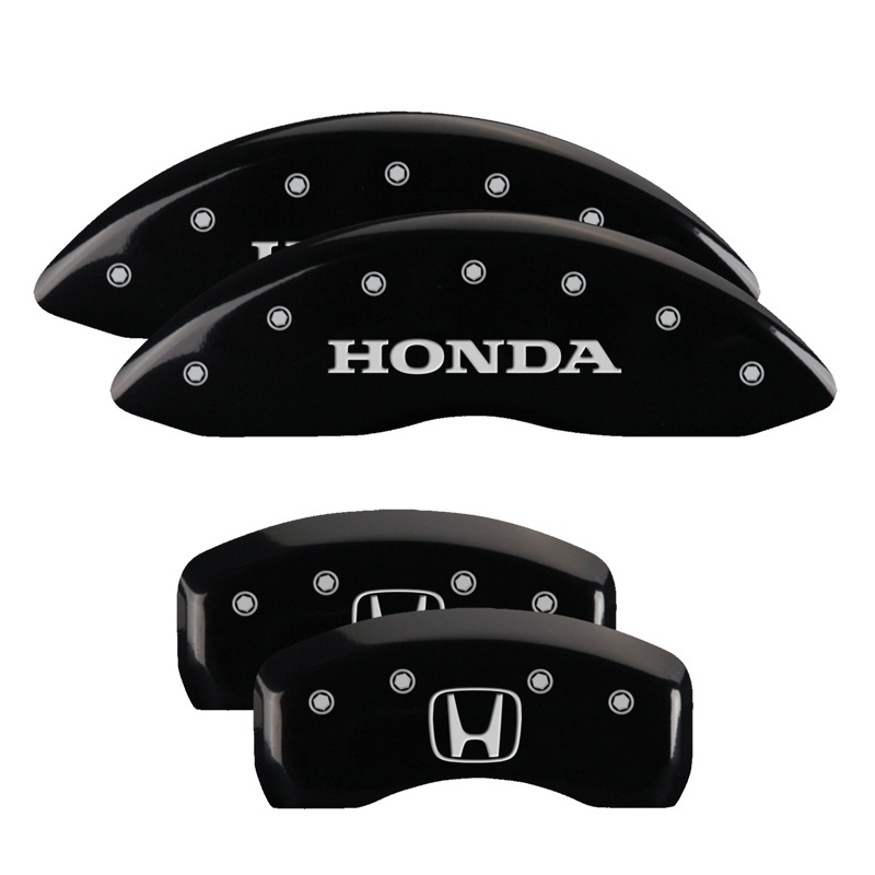 MGP 4 Caliper Covers Engraved Front Honda Engraved Rear H Logo Black finish silver ch thumbnail 7