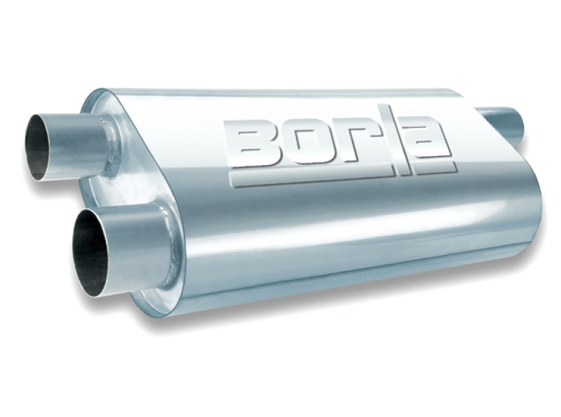 Borla Universal Oval Transverse 2.5in Inlet/Outlet 19in x 10.25in x 5.5in Turbo XL Muffler thumbnail 2