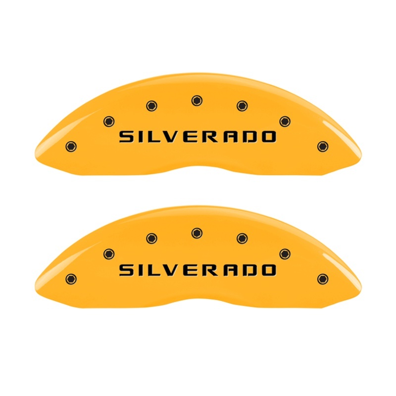 MGP 2 Caliper Covers Eng Front Silverado Yellow Finish Blk Char 05 Chevy Silverado 1500 thumbnail 3