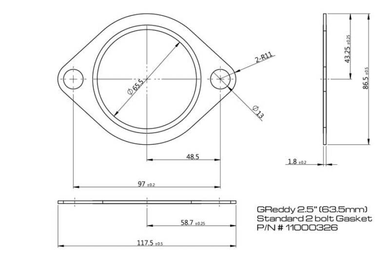 GReddy 2.5in Universal Exhaust Gasket thumbnail 4