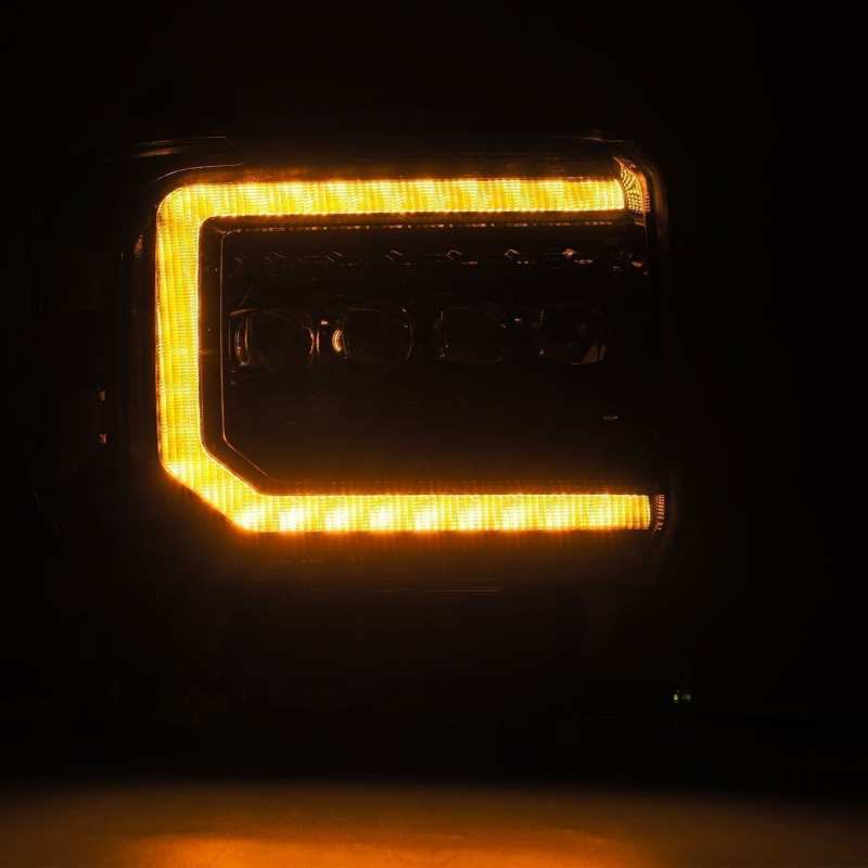 AlphaRex 14-18 GMC Sierra NOVA LED Proj Headlights Plnk Style Alpha Blk w/Activ Light/Seq Signal/DRL thumbnail 7