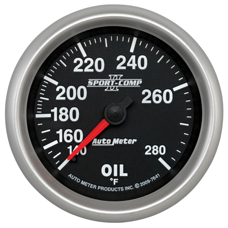 AutoMeter Gauge Oil Temp 2-5/8in. 140-280 Deg. F Mechanical Sport-Comp II thumbnail 5
