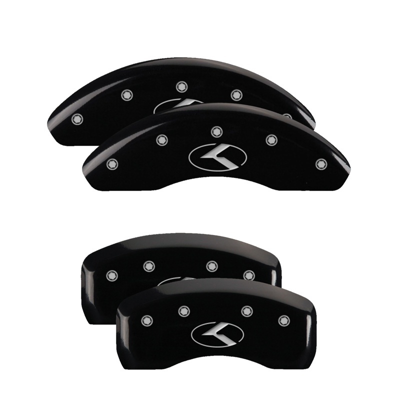 MGP 4 Caliper Covers Engraved Front & Rear Circle K/Kia Black finish silver ch thumbnail 4