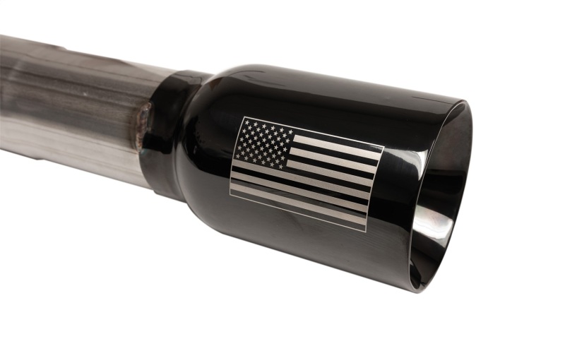 Corsa Sport Exhaust Systems for 2017-2022 COLORADO - 14928BLKUSA System, Sport, Cat-back, Single, Stainless Steel, Natural, Black Tip with American Flag Logo, Side Exit, Chevrolet, 3.6L, Kit thumbnail 6