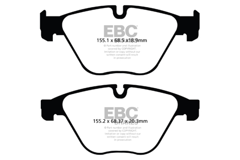 EBC 10+ BMW 535i 3.0 Turbo (F10) Yellowstuff Front Brake Pads thumbnail 5