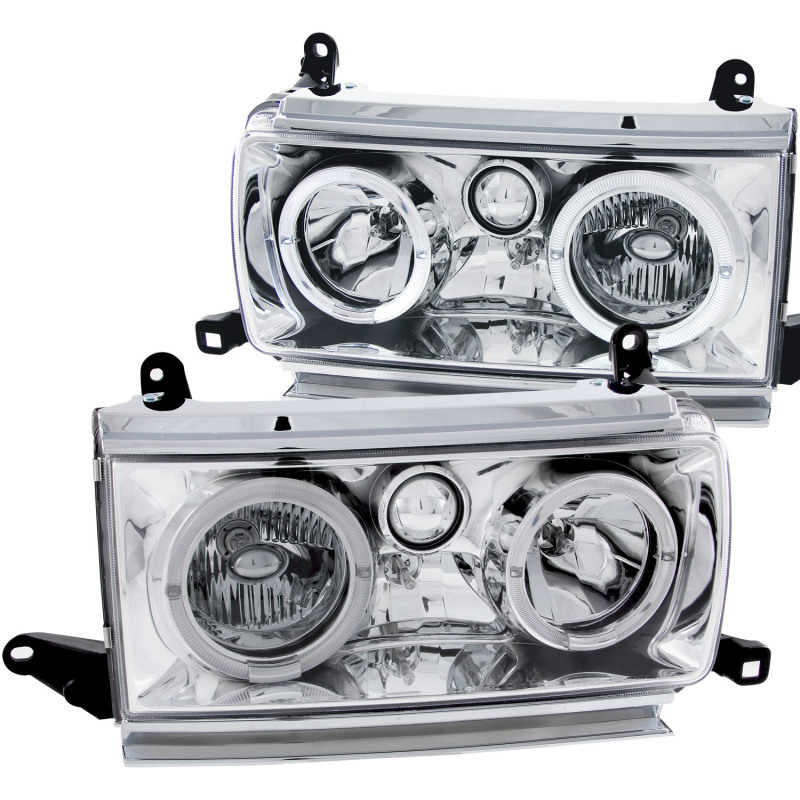 ANZO 1991-1994 Toyota Land Cruiser Crystal Headlights w/ Halo Chrome thumbnail 5