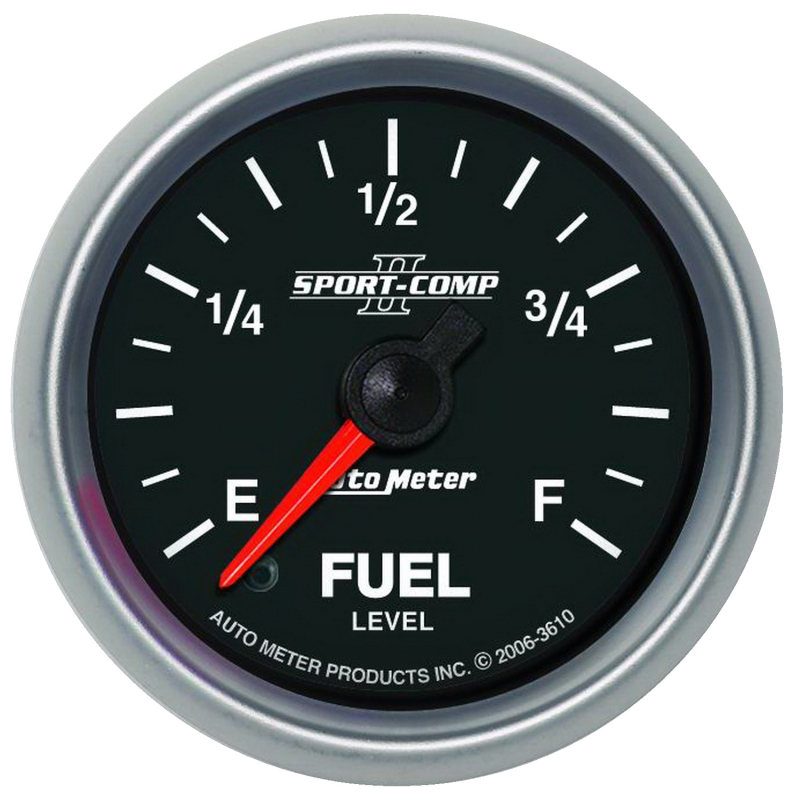 Autometer Sport-Comp II 52mm 0-280 ohms Programmable Electronic Fuel Level Gauge thumbnail 4