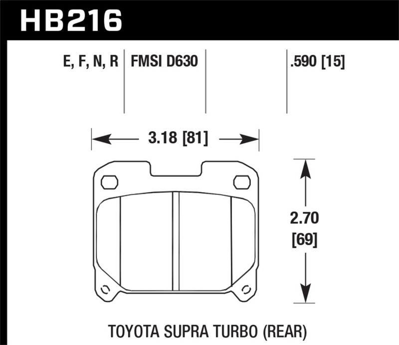 Hawk 93-98 Toyota Supra TT HPS Street Rear Brake Pads thumbnail 4
