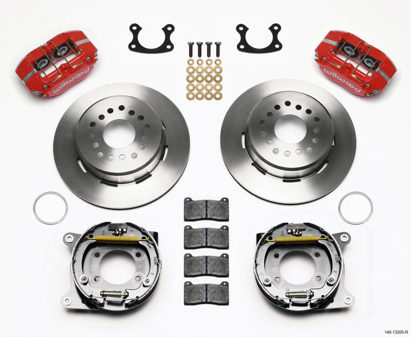 Wilwood Dynapro Dust-Boot P/S Park Brake Kit Red Small Ford 2.66in Offset