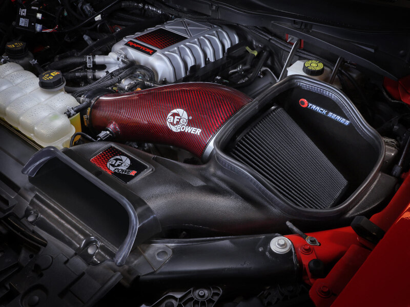 aFe 23-24 Ford F150 Raptor R Supercharged Red Carbon Track Series Air Intake w/ P5R Filter (MOQ 24) thumbnail 7