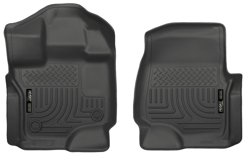 Husky Liners 15-23 Ford F-150 Super/Super Crew Cab WeatherBeater Black Front Floor Liners thumbnail 6