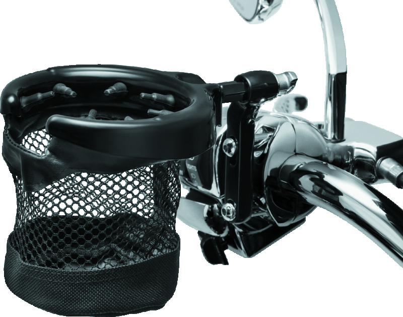 Kuryakyn Drink Holder Mesh Basket with Perch Mount Universal Gloss Black thumbnail 3
