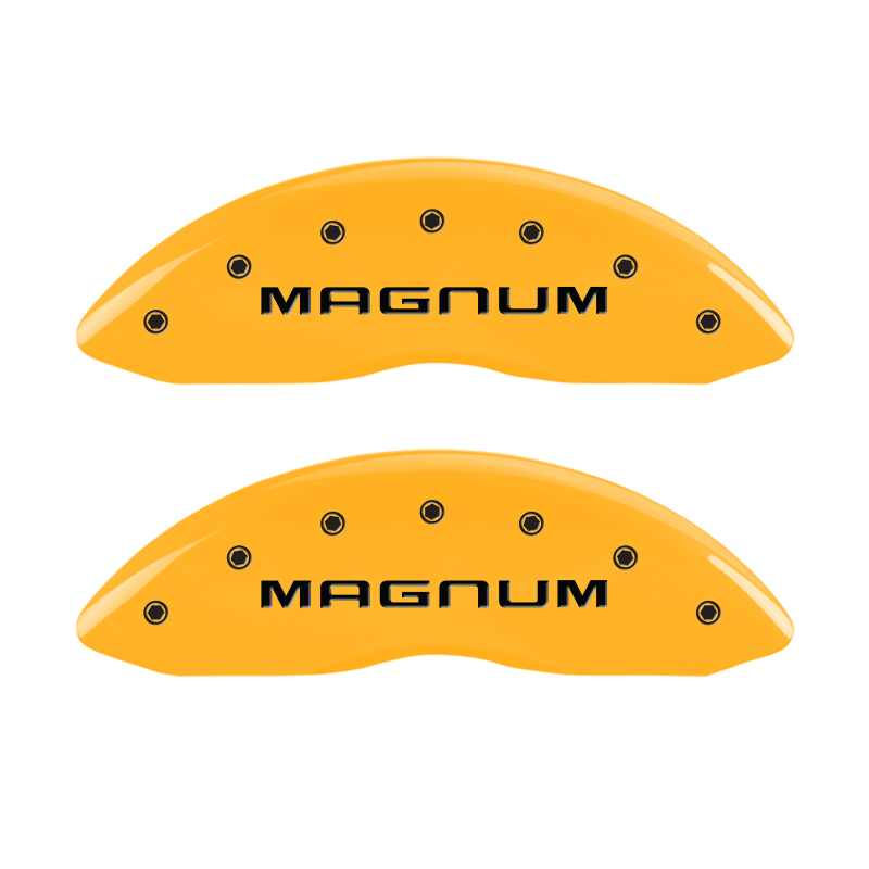 MGP 4 Caliper Covers Engraved Front & Rear Magnum Yellow Finish Black Char 2006 Dodge Charger thumbnail 7