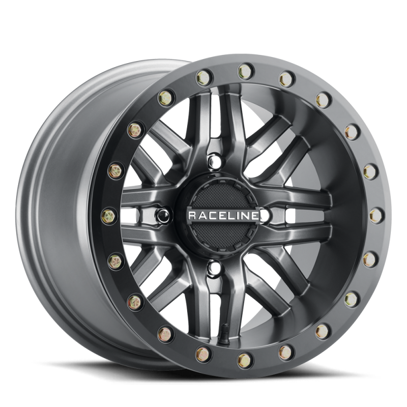 Raceline A91G Ryno 15x10in/4x156 BP/0mm Offset/132.5mm Bore - Gunmetal & Black Ring Beadlock Wheel thumbnail 4