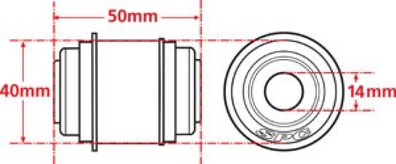 SPC Performance Flex Joint xAxis BUILDER SERIES 14mm ID X 40mm OD X 50mm Width thumbnail 2