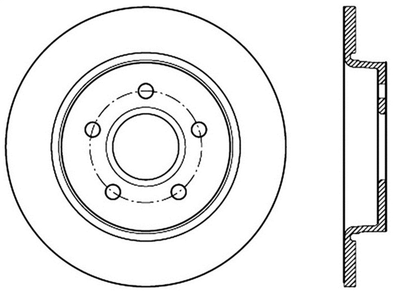 StopTech 12-15 Ford Focus w/ Rear Disc Brakes Rear Right Slotted & Drilled Rotor thumbnail 2