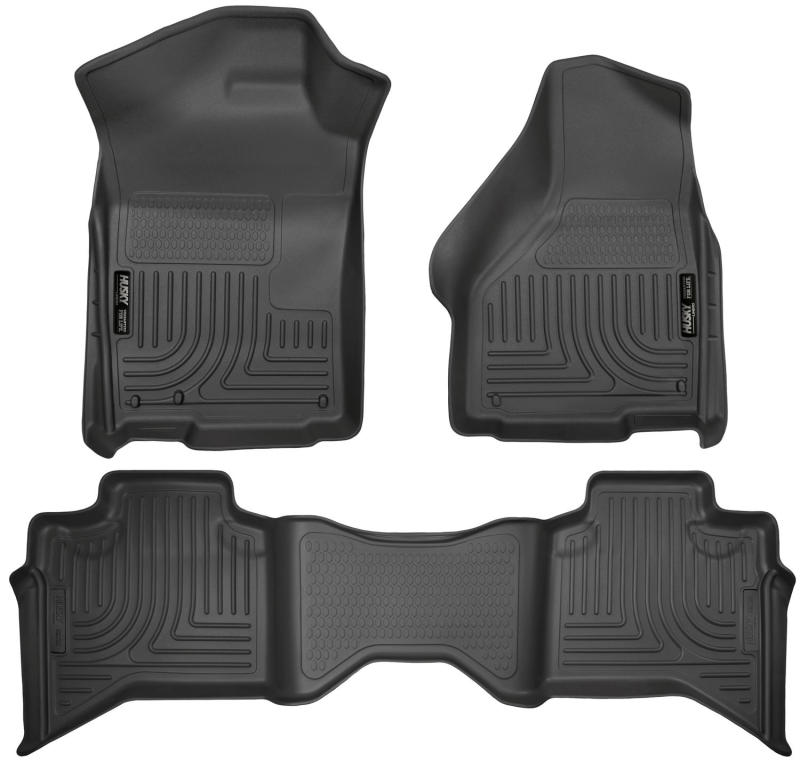 Husky Liners 09-12 Dodge Ram 1500 Quad Cab WeatherBeater Black Front & Second Seat Floor Liner thumbnail 6