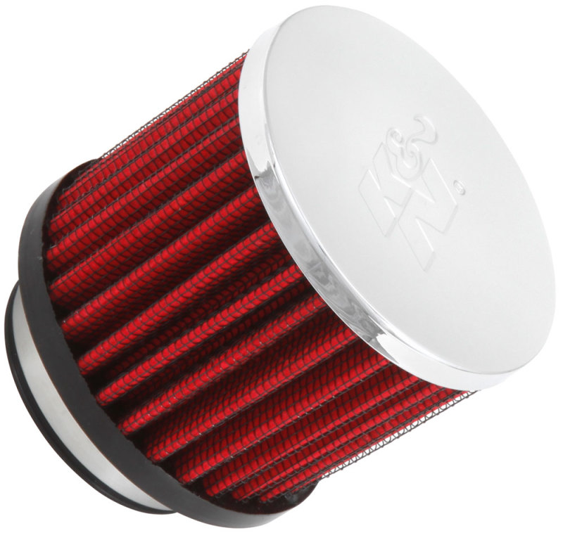 K&N 1.75in Flange ID x 3in OD x 2.5in H Chrome Finish Rubber Base Crankcase Vent Filter thumbnail 5