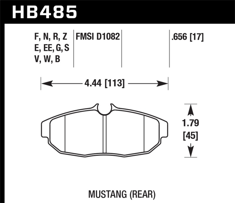 Hawk 05-14 Ford Mustang DTC-50 Rear Brake Pads thumbnail 5