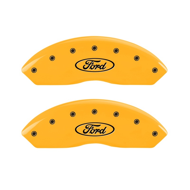 MGP 2 Caliper Covers Engraved Front Oval Logo/Ford Yellow Finish Blk Char 2011 Ford Focus thumbnail 3