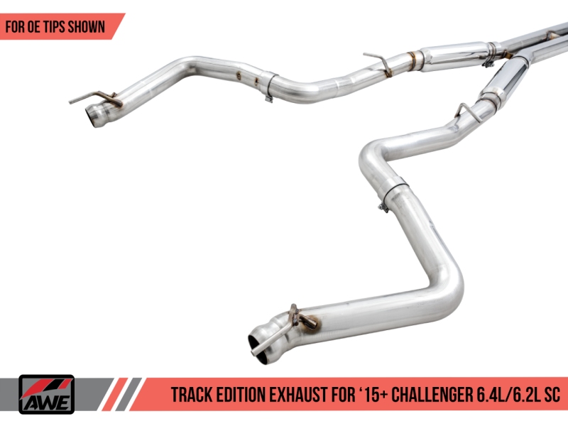 AWE Tuning 2015+ Dodge Challenger 6.4L/6.2L Supercharged Track Edition Exhaust - Use Stock Tips thumbnail 7