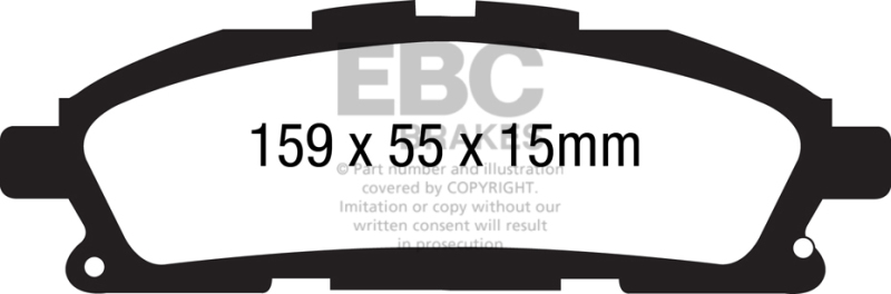 EBC 11+ Nissan Quest 3.5 Ultimax2 Front Brake Pads thumbnail 5