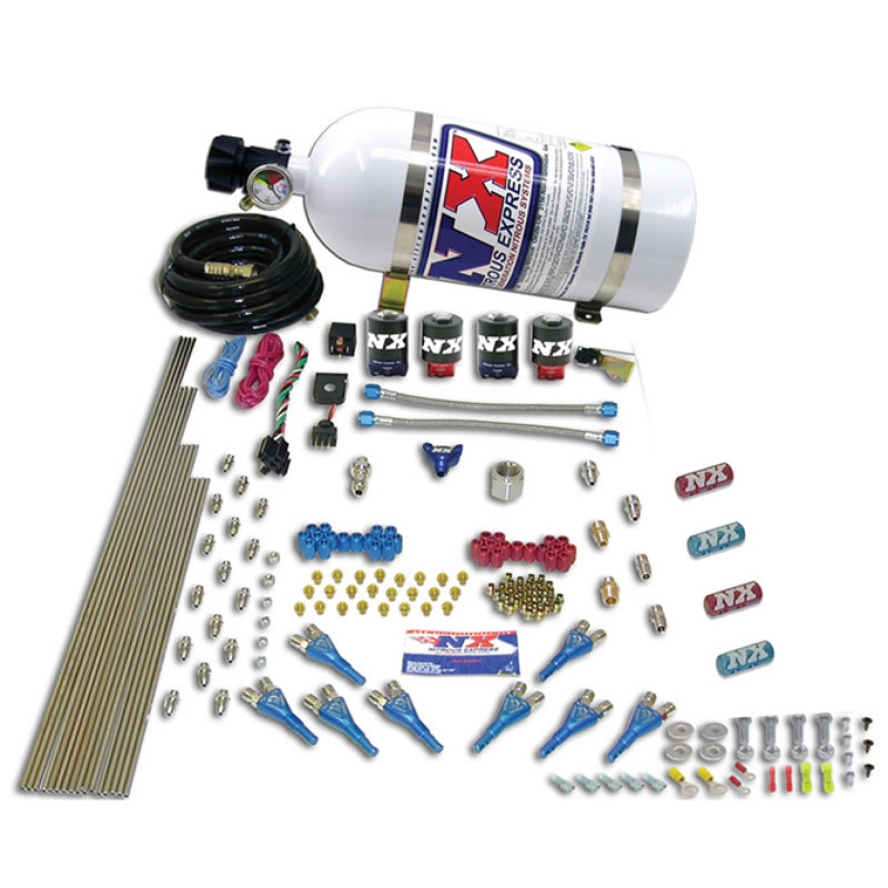 Nitrous Express Street Shark Gas 4 Solenoids Nitrous Kit (100-150-250HP) w/5lb Bottle thumbnail 3