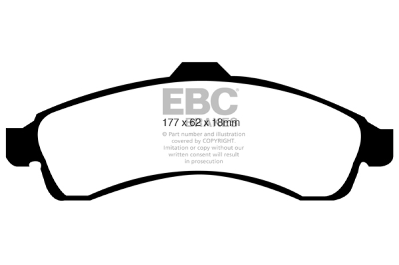 EBC 03-05 Buick Rainier 4.2 Greenstuff Front Brake Pads thumbnail 2