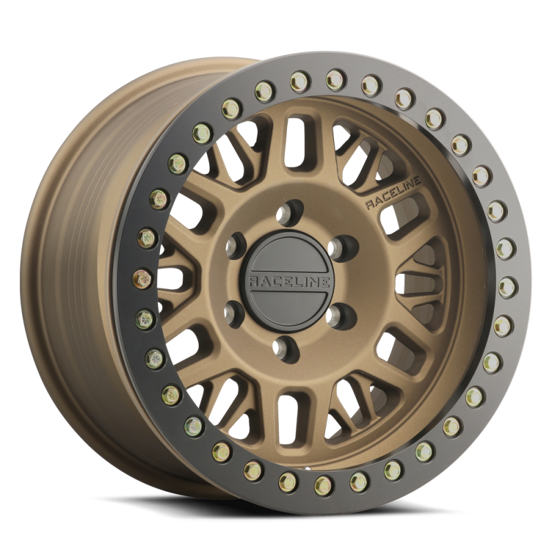 Raceline RT951B Ryno 17x9in/8x165.1 BP/-12mm Offset/130.81mm Bore - Bronze & BLK Ring Beadlock Wheel thumbnail 5