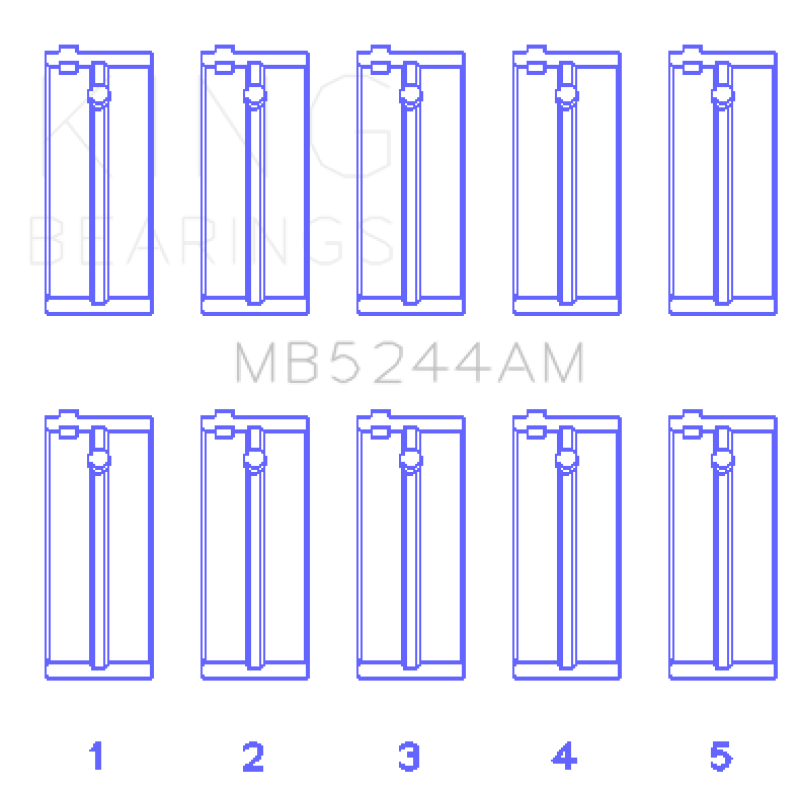 King Honda 91CI/1.5L D15A2/D15A3/D15B1/D15B2/D15B7/D15B8/D15Z1 (Size +0.50) Main Bearing Set thumbnail 4