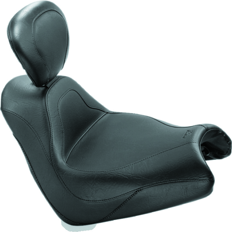 Mustang 05-08 Honda VTX1800F Sport Touring Solo Seat w/Driver Backrest - Black