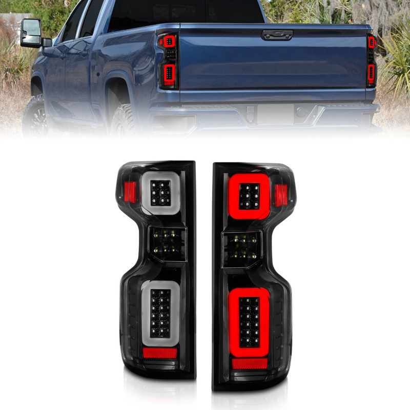 ANZO 19-21 Chevy Silverado Work Truck Full LED Taillights Blk Housing Clear Lens G2 (w/C light Bars) thumbnail 3