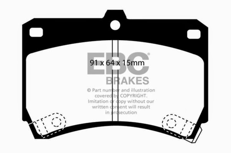 EBC 94-97 Ford Aspire 1.3 manual Greenstuff Front Brake Pads thumbnail 5
