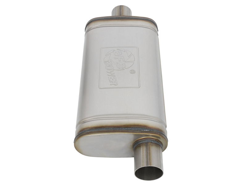 aFe MACH Force XP SS Muffler 2.5in Center Inlet / 2.5in Offset Outlet 18in L x 9in W x4in H Body thumbnail 8