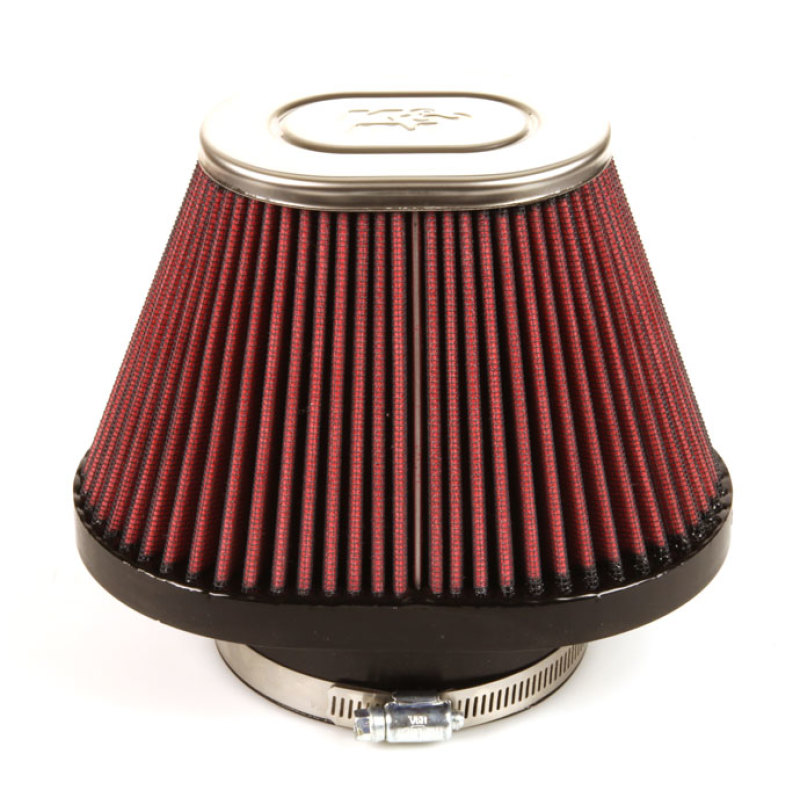 K&N Universal Chrome Filter-Oval Tapered 4in Flg ID x 5.375in Base O/S W x 3.313in Top O/S W thumbnail 4