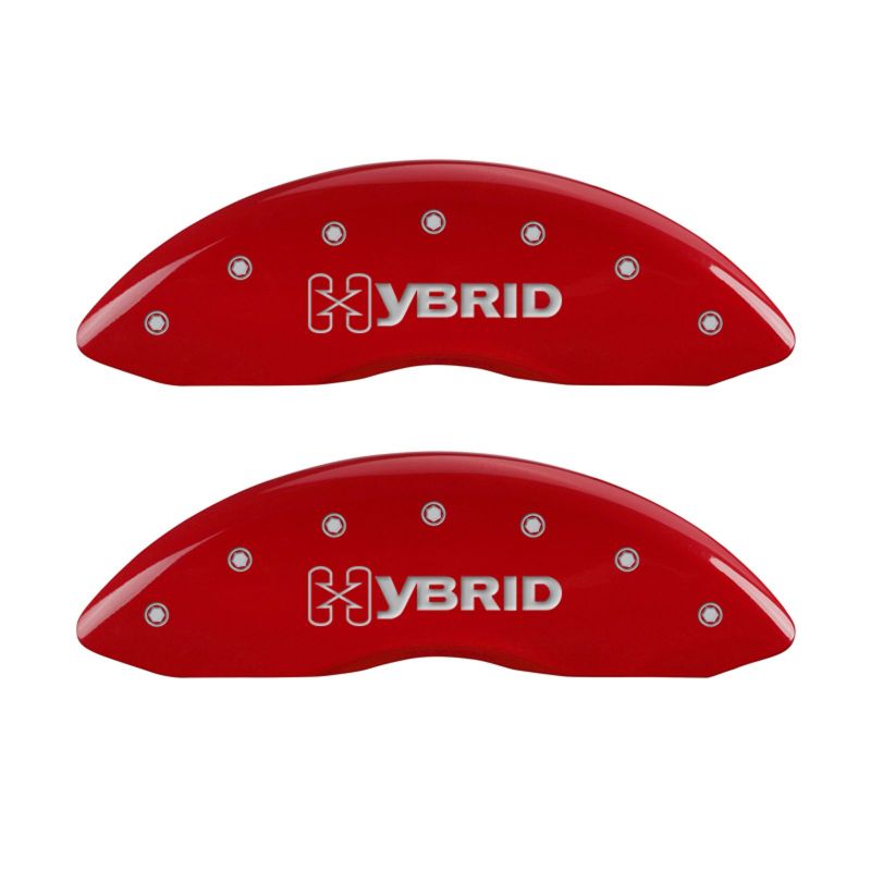 MGP 4 Caliper Covers Engraved Front & Rear GM Style/Hybrid Red finish silver ch thumbnail 5