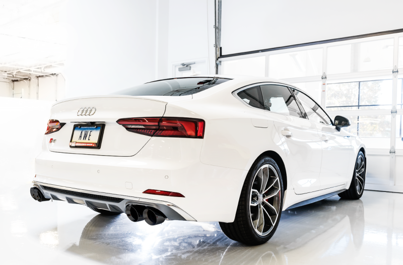 AWE Tuning Audi B9 S4 Touring Edition Exhaust - Non-Resonated (Black 102mm Tips) thumbnail 4