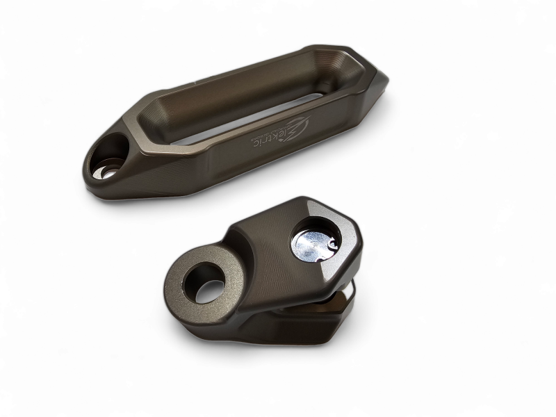Elektric Offroad Winch Hawse Fairlead And Hook Combo Anodized Gun Metal