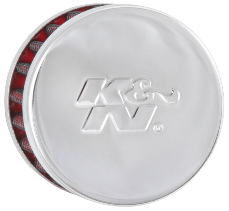 K&N Steel Base Chrome Top Crankcase Vent Filter 1/2in. Vent / 2in. OD / 1-1/2in. Height thumbnail 5