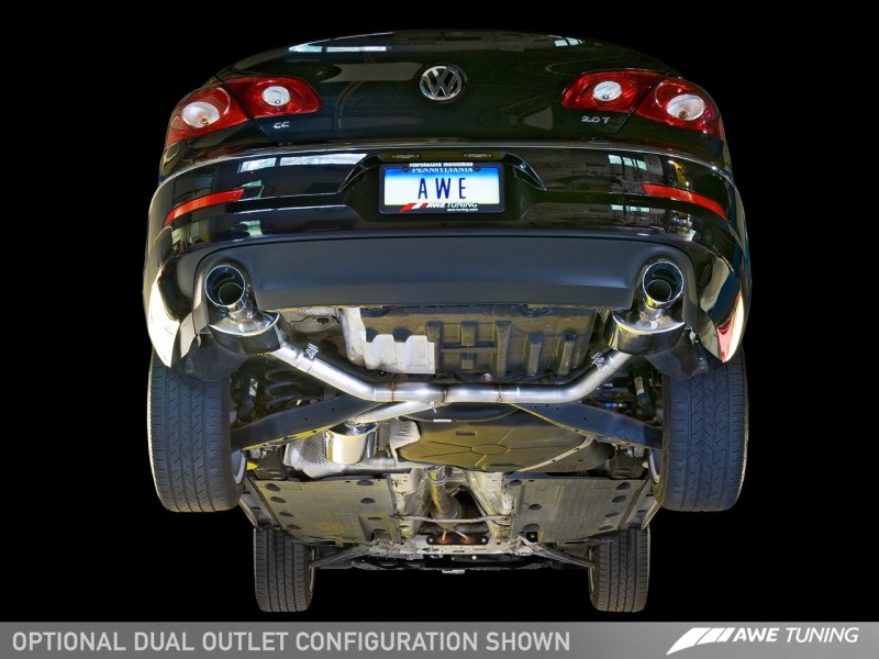 AWE Tuning VW CC Touring Edition Exhaust Dual Outlet - Chrome Silver Tips thumbnail 5
