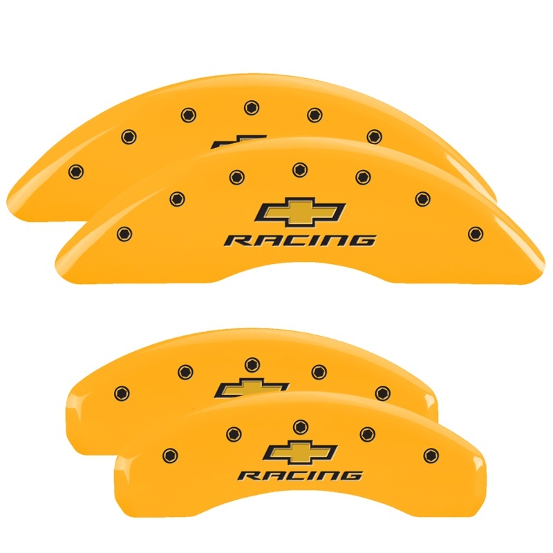 MGP 4 Caliper Covers Engraved F & R Chevy Racing Yellow Finish Black Char 2016 Chevrolet Camaro thumbnail 6