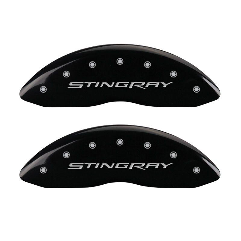 MGP 4 Caliper Covers Engraved Front & Rear Stingray Black finish silver ch thumbnail 4