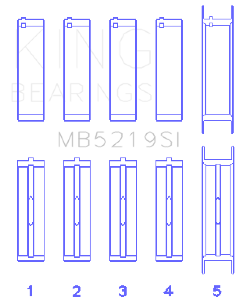 King 91-92 281CI 4.6L V8 Romeo with Cast Iron Block SOHC 16 Valves (Size STD) Main Bearing Set thumbnail 4