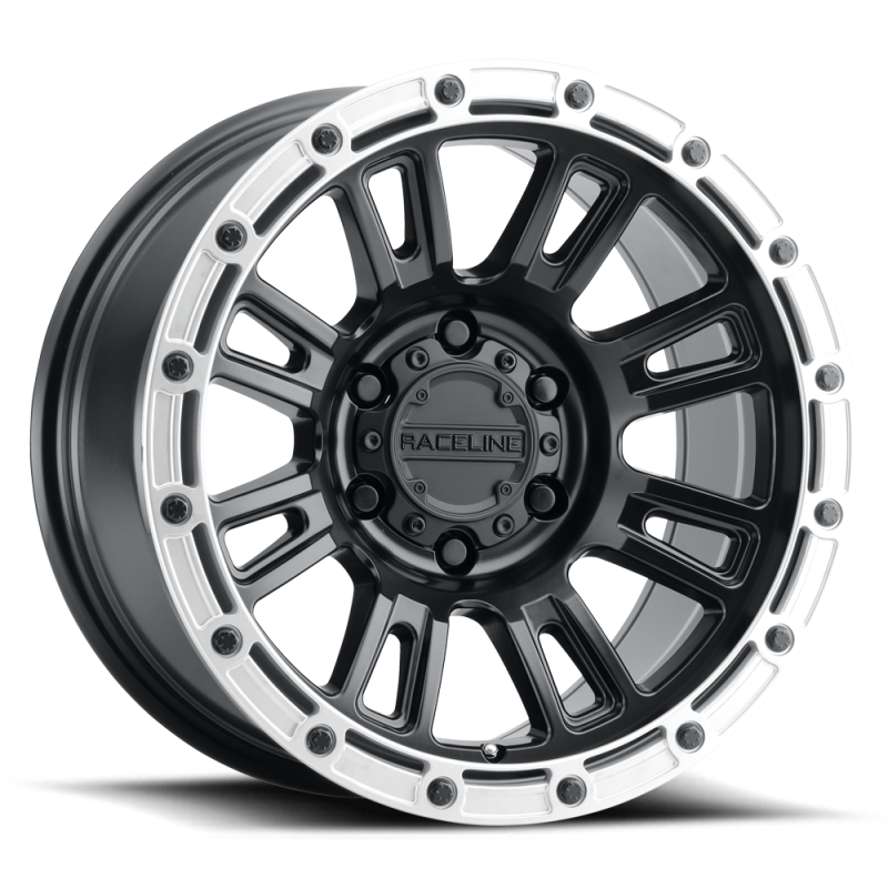 Raceline 956BS Compass 17x8in / 5x114.3 BP / 30mm Offset / 72.62mm Bore - Black & Silver Lip Wheel thumbnail 4